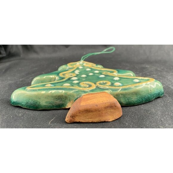 Art Pottery Christmas Tree Christmas Ornament Trivet Decor 6" Tall FLAW - Picture 4 of 8